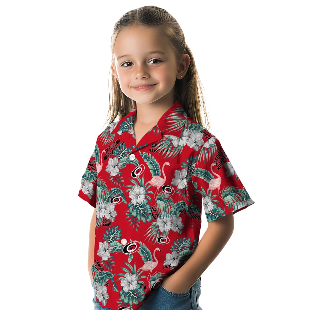 Carolina Hurricanes Hawaiian Shirt - Flamingo and Hibiscus - Moonbestprint