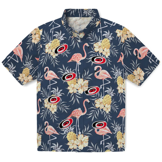 Carolina Hurricanes Hawaiian Shirt - Flamingo Hibiscus - Moonbestprint
