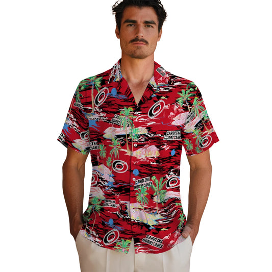 Carolina Hurricanes Hawaiian Shirt - Hawaii Island - Moonbestprint
