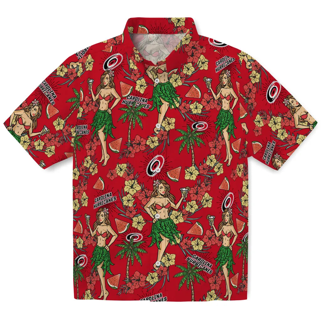 Carolina Hurricanes Hawaiian Shirt - Hawaiian Girls Design | Moonbestprint