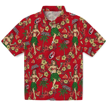 Carolina Hurricanes Hawaiian Shirt - Hawaiian Girls Design | Moonbestprint