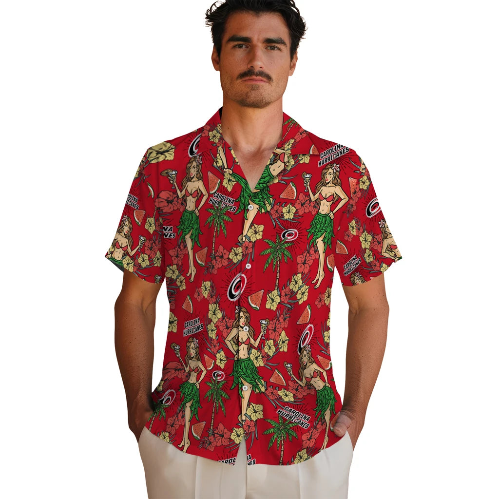 Carolina Hurricanes Hawaiian Shirt - Hawaiian Girls Design | Moonbestprint