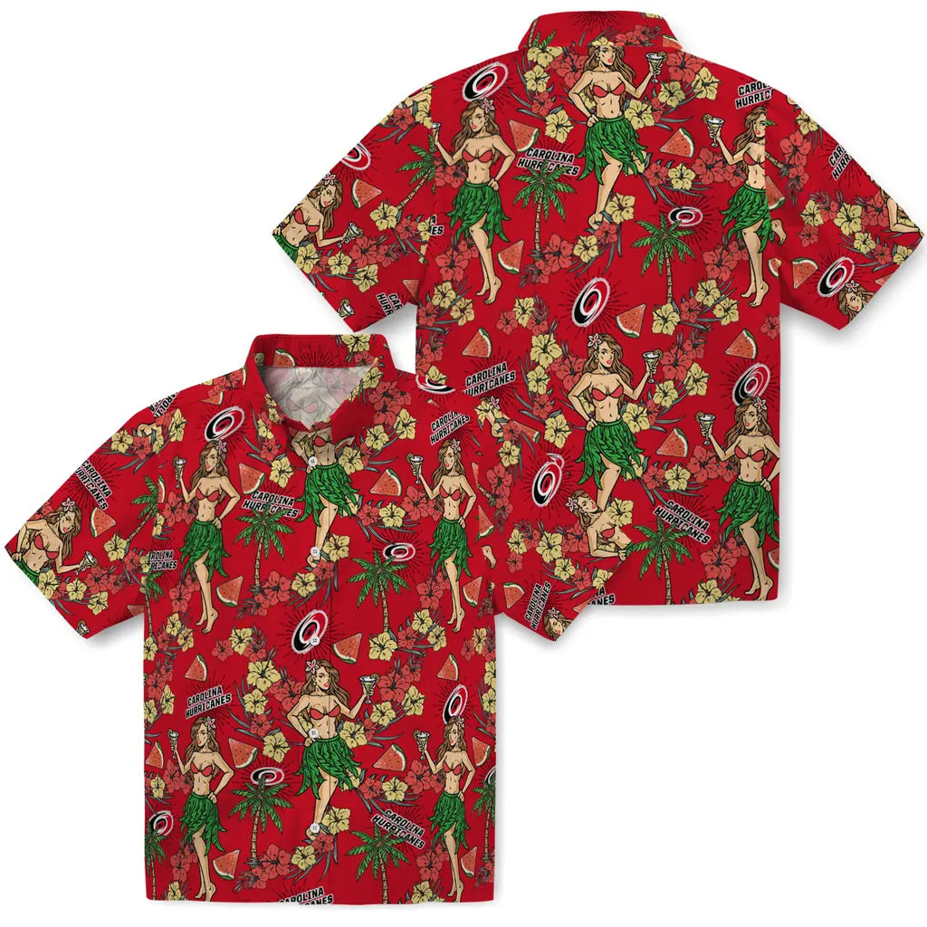 Carolina Hurricanes Hawaiian Shirt - Hawaiian Girls Design | Moonbestprint