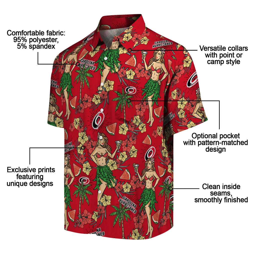 Carolina Hurricanes Hawaiian Shirt - Hawaiian Girls Design | Moonbestprint
