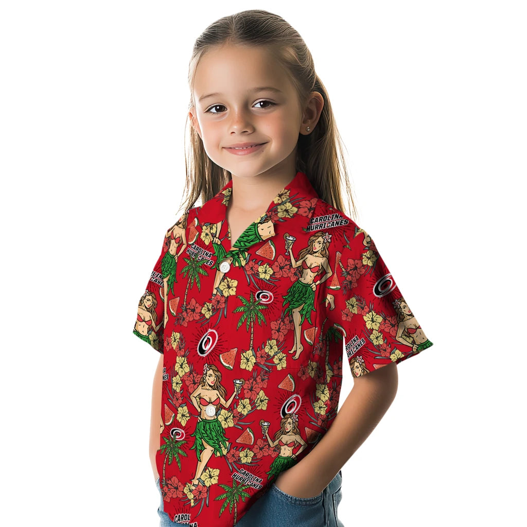 Carolina Hurricanes Hawaiian Shirt - Hawaiian Girls Design | Moonbestprint