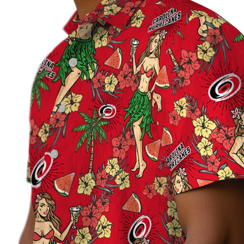 Carolina Hurricanes Hawaiian Shirt - Hawaiian Girls Design | Moonbestprint