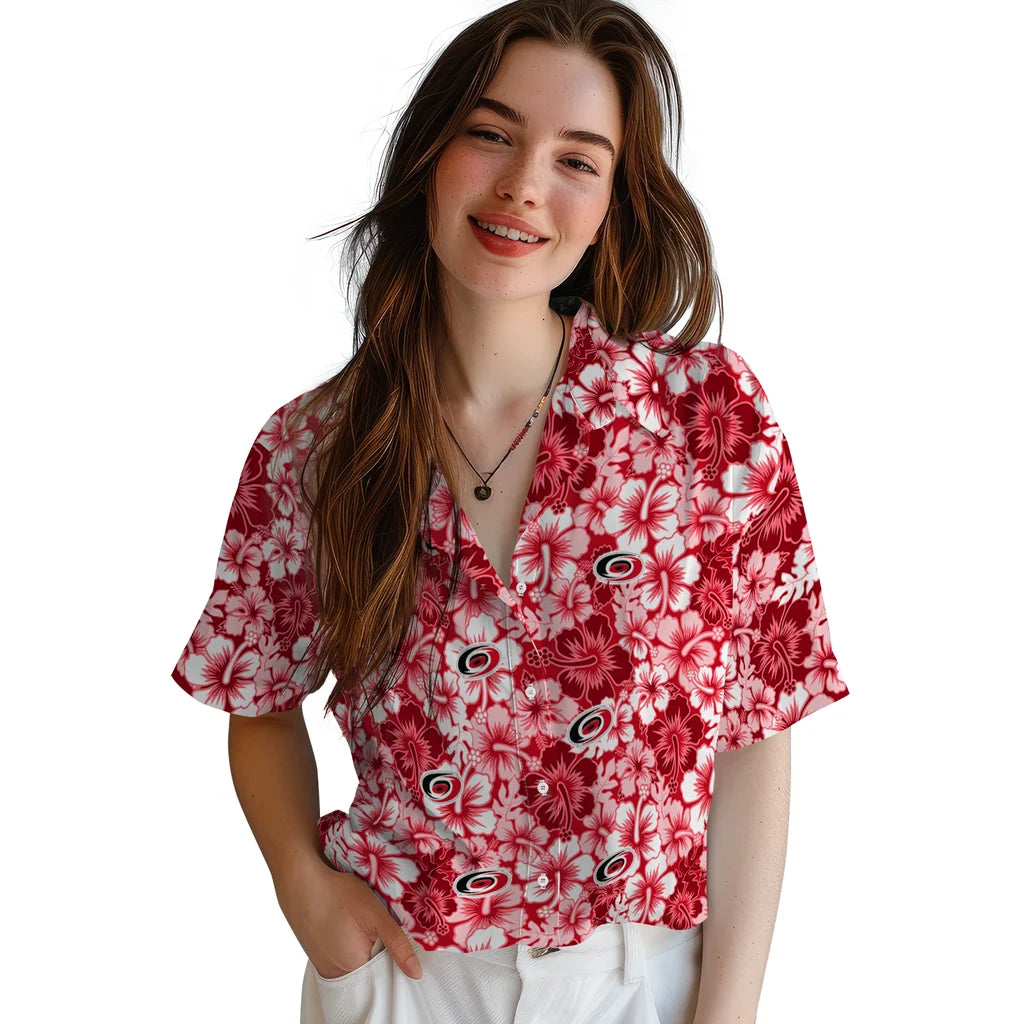 Carolina Hurricanes Hawaiian Shirt - Hibiscus Blooms – Moonbestprint