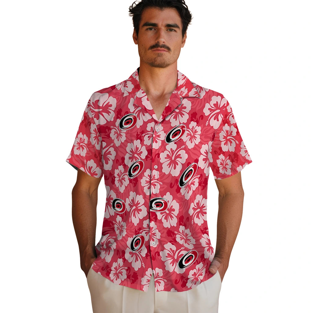 Carolina Hurricanes Hawaiian Shirt - Hibiscus Cluster – Moonbestprint