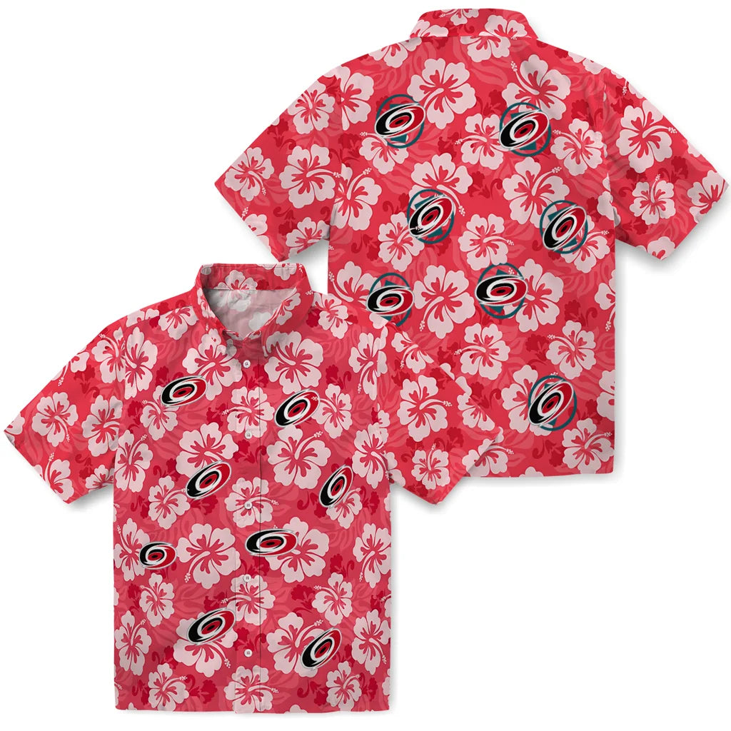 Carolina Hurricanes Hawaiian Shirt - Hibiscus Cluster – Moonbestprint