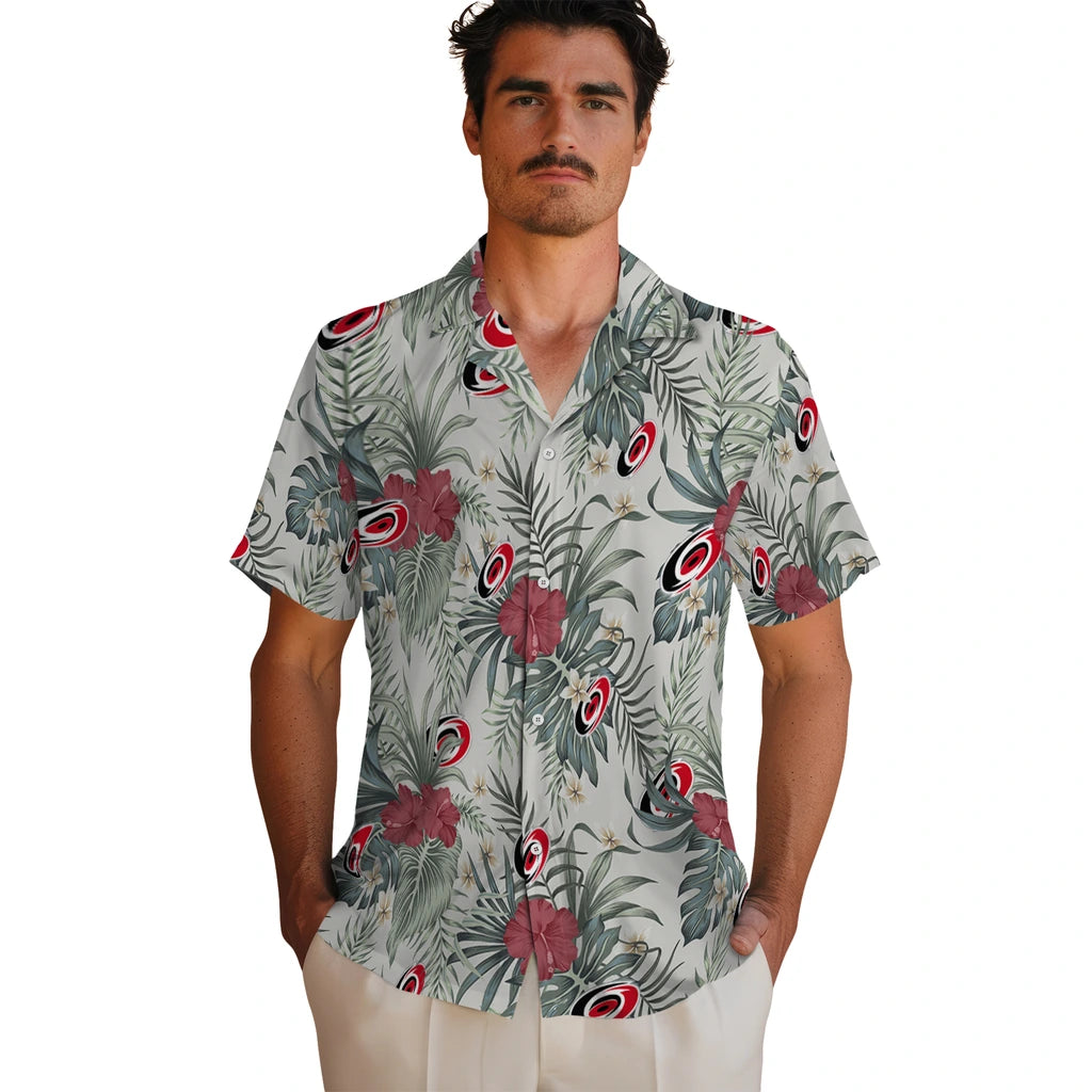 Carolina Hurricanes Hawaiian Shirt - Hibiscus Designs – Moonbestprint