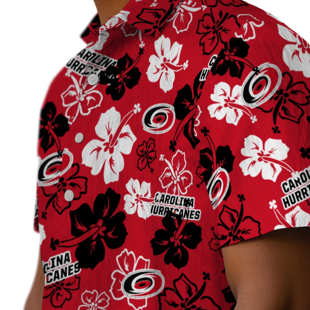 Carolina Hurricanes Hawaiian Shirt - Hibiscus Flower Design – Moonbestprint