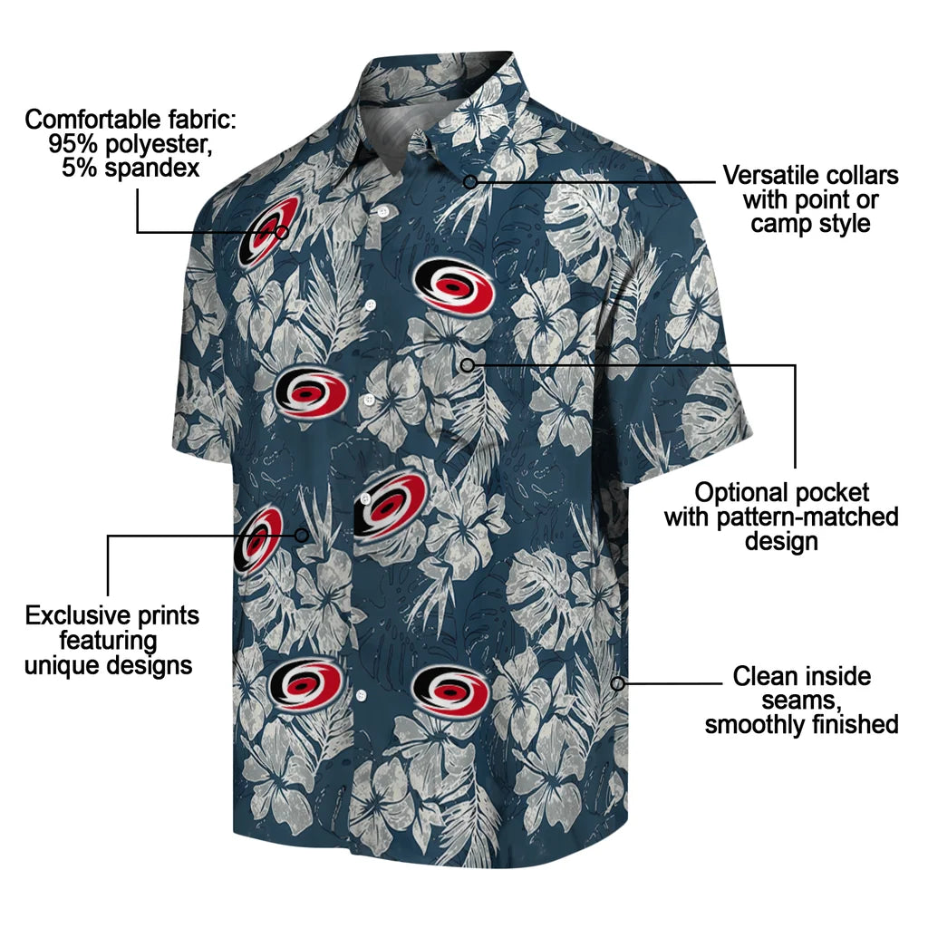 Carolina Hurricanes Hawaiian Shirt - Hibiscus Flowers – Moonbestprint