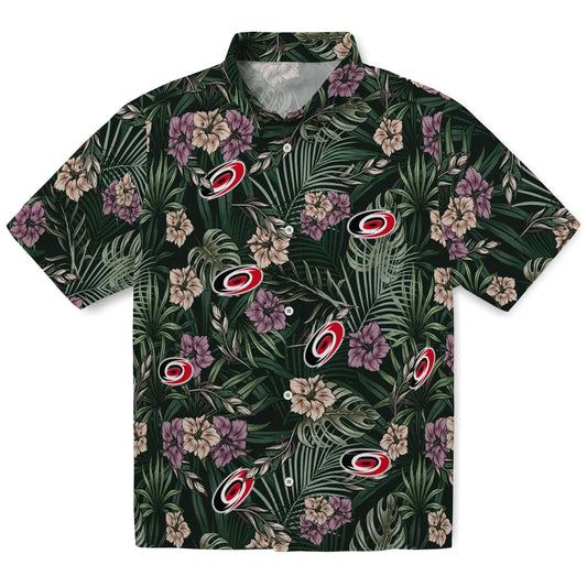 Carolina Hurricanes Hawaiian Shirt - Hibiscus Leaves Pattern | Moonbestprint