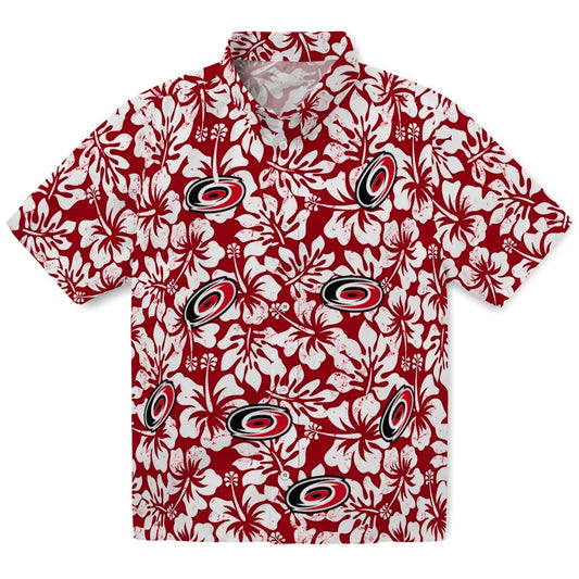 Carolina Hurricanes Hawaiian Shirt - Hibiscus Motif - Moonbestprint