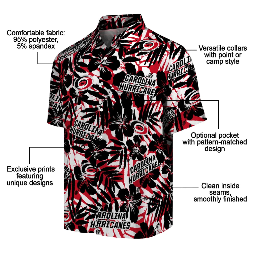 Carolina Hurricanes Hawaiian Shirt - Hibiscus Overlay – Moonbestprint