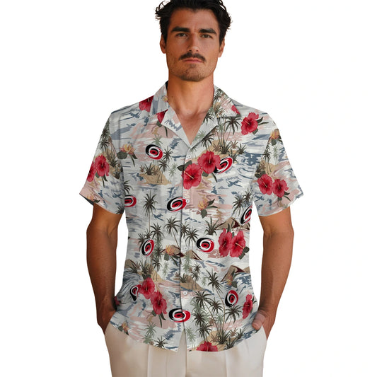 Carolina Hurricanes Hawaiian Shirt - Hibiscus Seaside – Moonbestprint