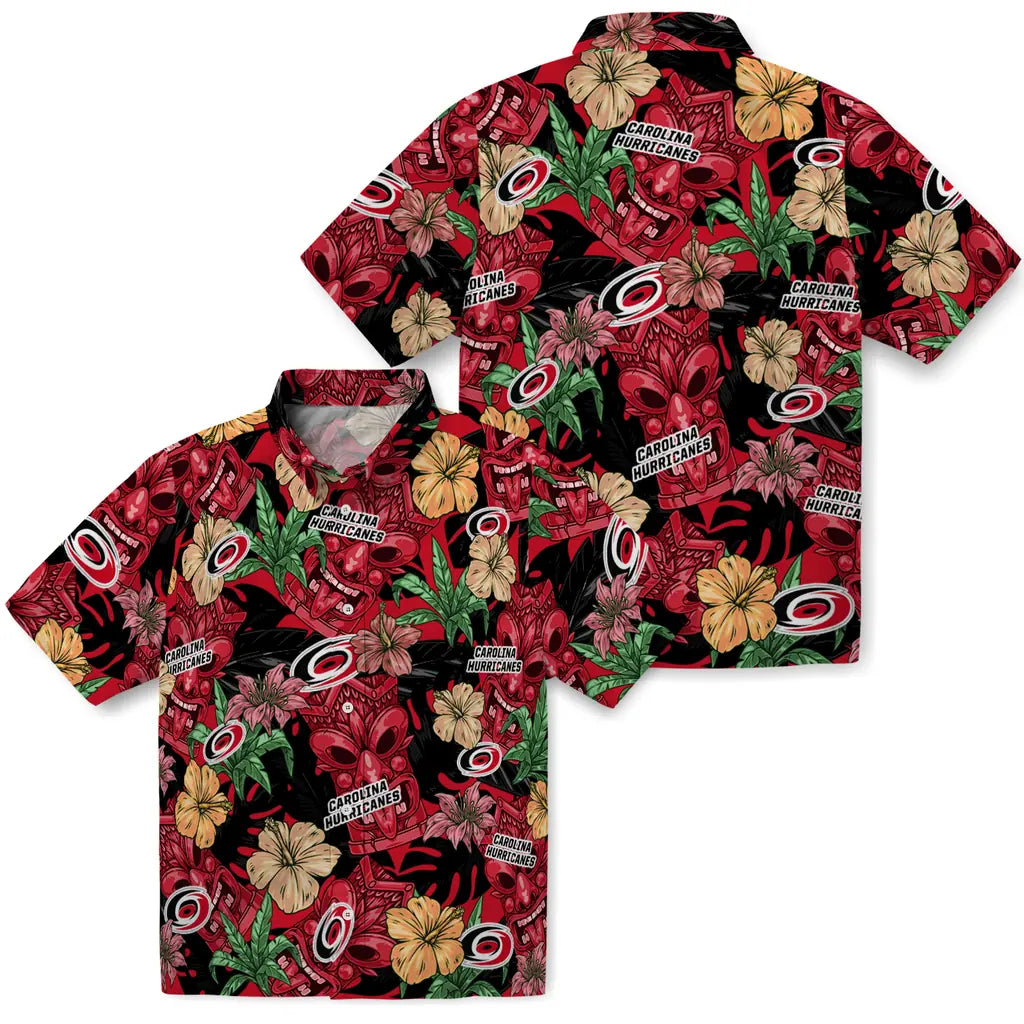 Carolina Hurricanes Hawaiian Shirt - Hibiscus Tiki Jungle – Moonbestprint