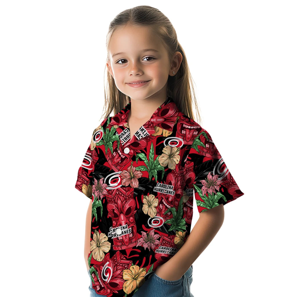 Carolina Hurricanes Hawaiian Shirt - Hibiscus Tiki Jungle – Moonbestprint