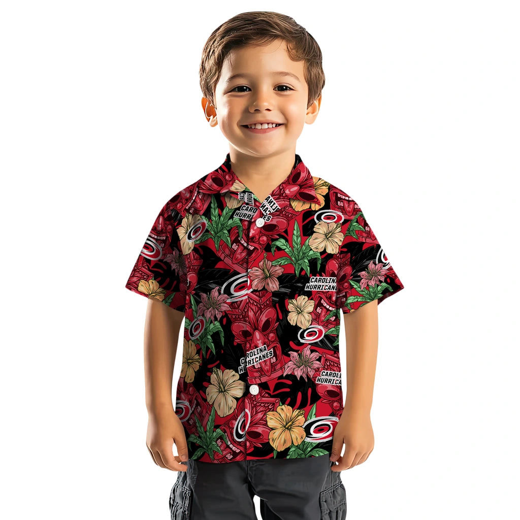 Carolina Hurricanes Hawaiian Shirt - Hibiscus Tiki Jungle – Moonbestprint
