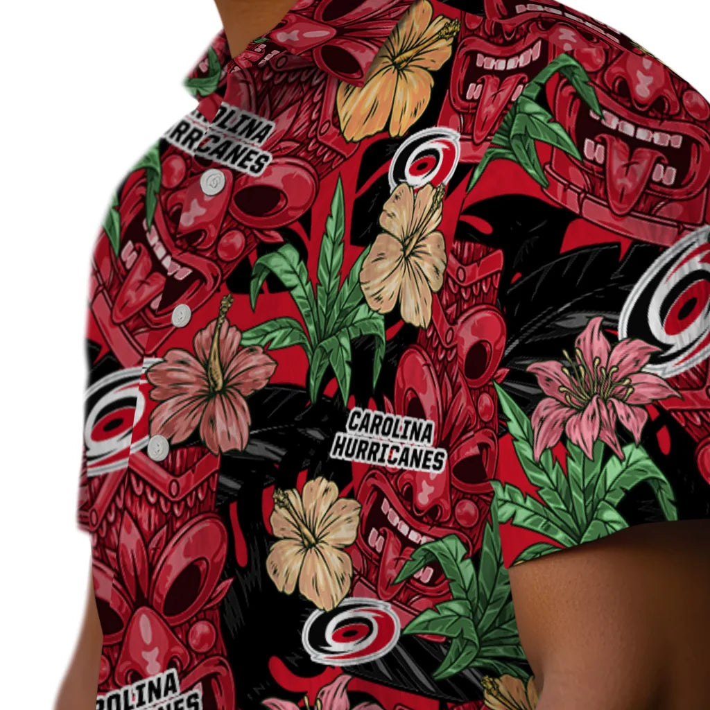 Carolina Hurricanes Hawaiian Shirt - Hibiscus Tiki Jungle – Moonbestprint