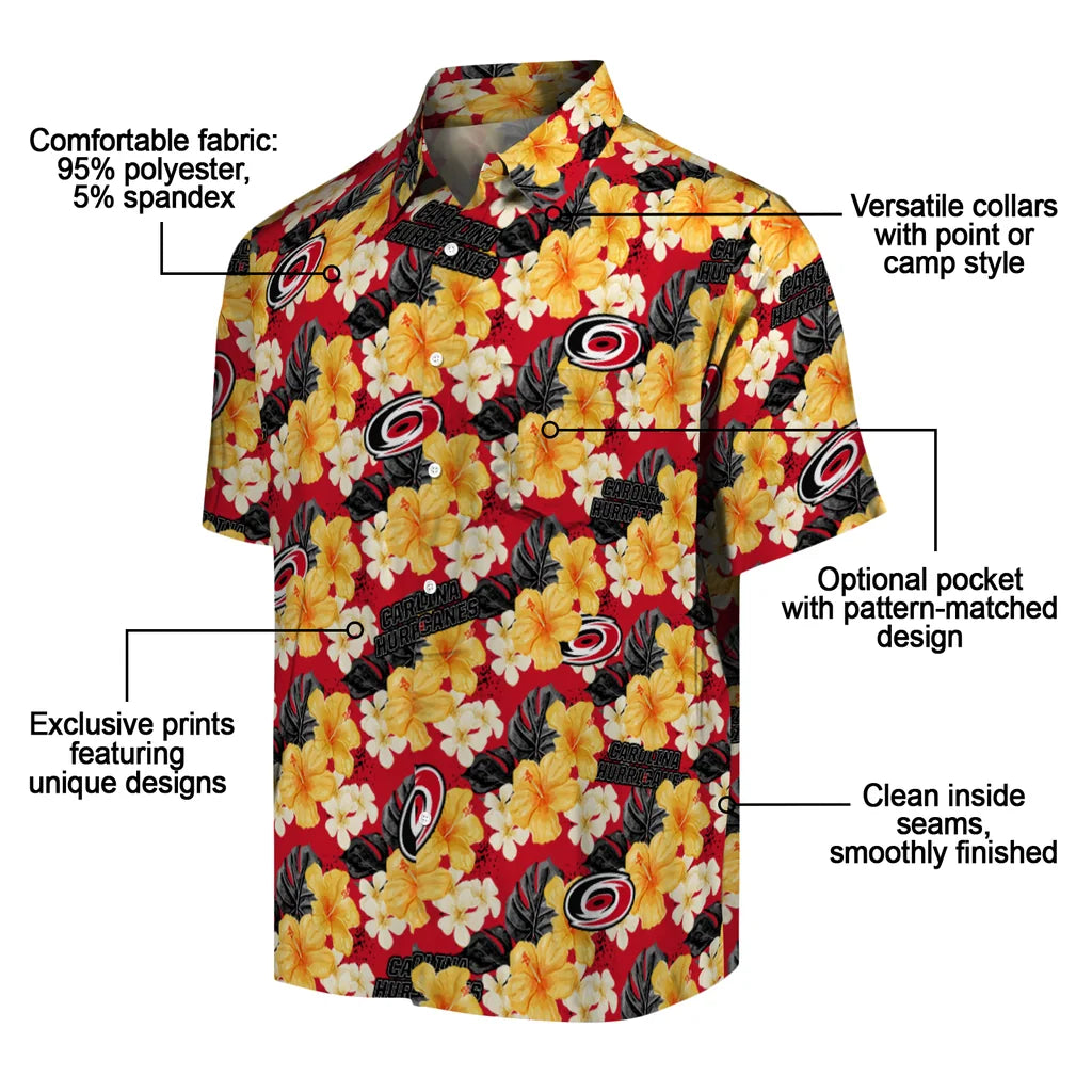 Carolina Hurricanes Hawaiian Shirt - Hibiscus Tropics – Moonbestprint