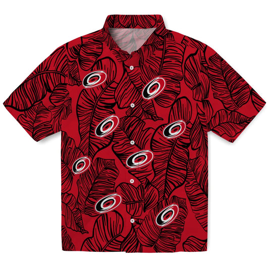 Carolina Hurricanes Hawaiian Shirt - Leaf Outline - Moonbestprint