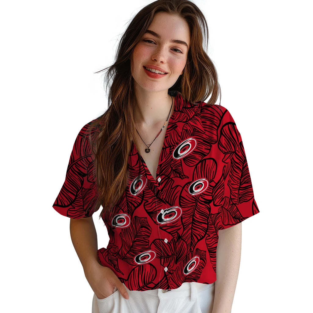 Carolina Hurricanes Hawaiian Shirt - Leaf Outline – Moonbestprint