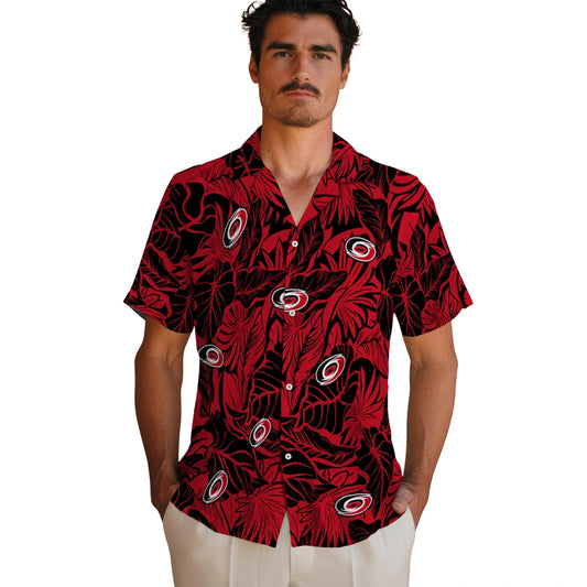 Carolina Hurricanes Hawaiian Shirt - Monstera Layer | Moonbestprint