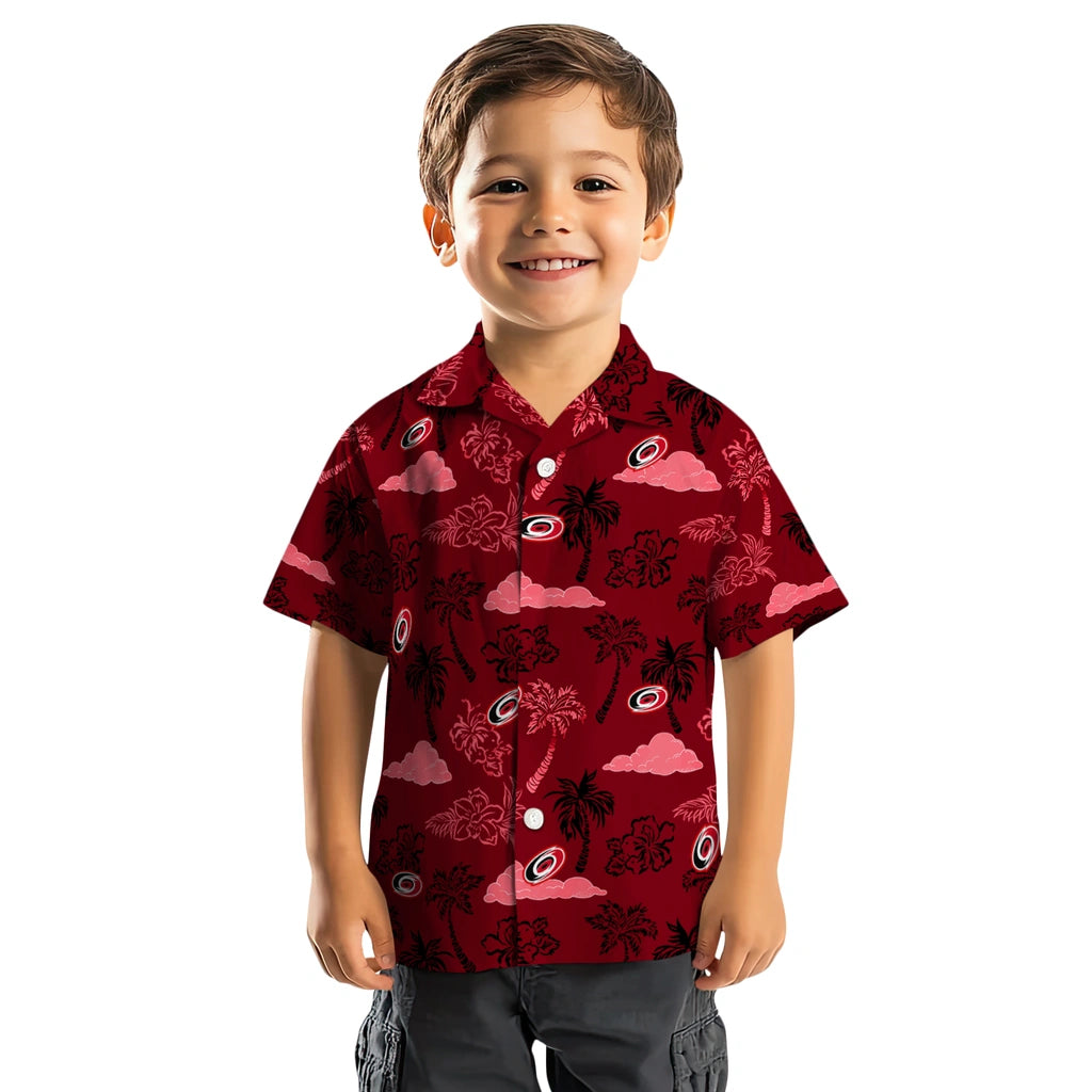 Carolina Hurricanes Hawaiian Shirt - Palm And Clouds – Moonbestprint