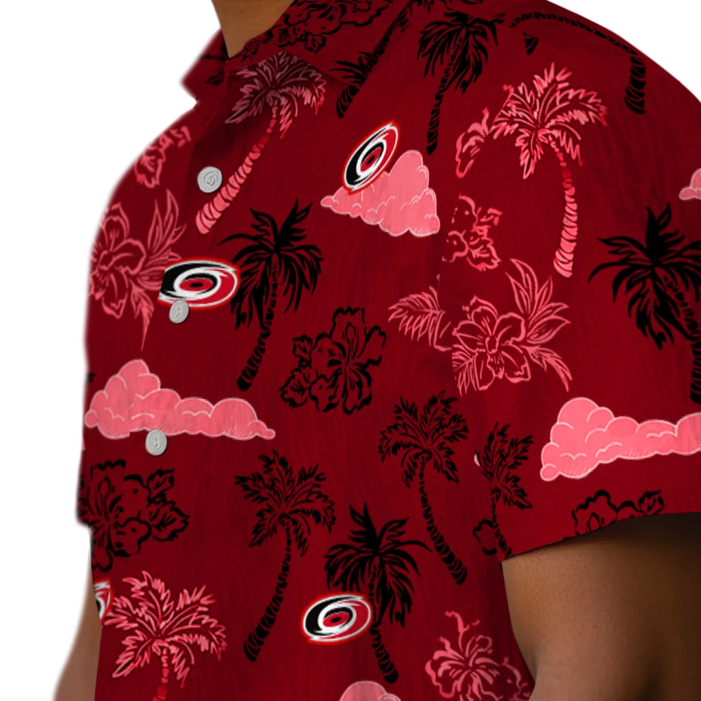 Carolina Hurricanes Hawaiian Shirt - Palm And Clouds – Moonbestprint