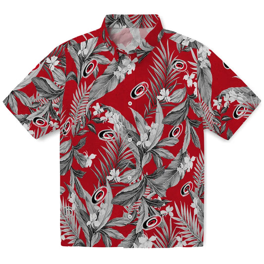 Carolina Hurricanes Hawaiian Shirt - Palm Leaves - Moonbestprint