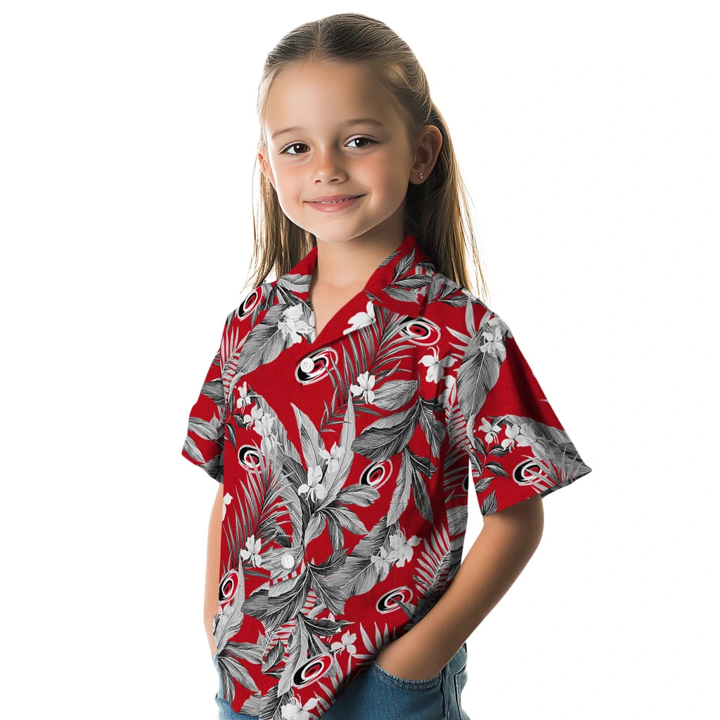 Carolina Hurricanes Hawaiian Shirt - Palm Leaves – Moonbestprint