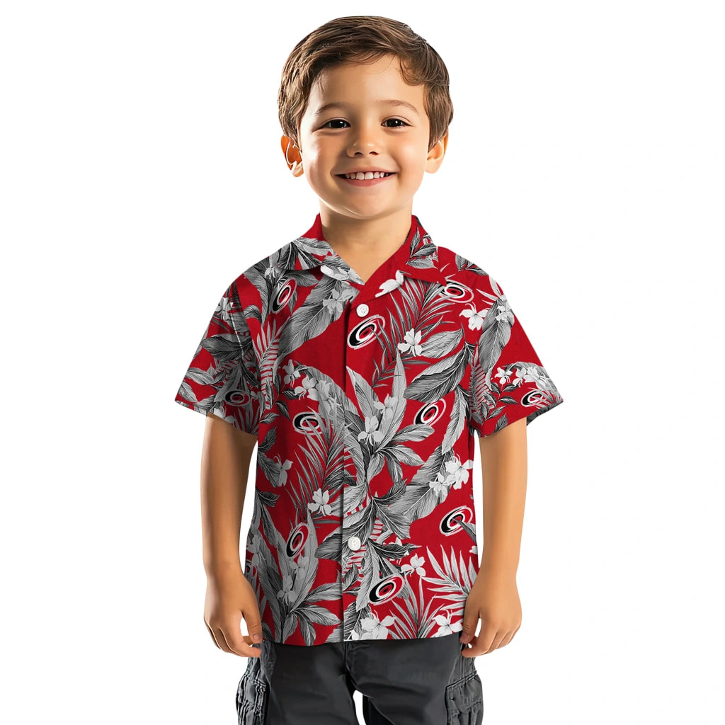Carolina Hurricanes Hawaiian Shirt - Palm Leaves – Moonbestprint