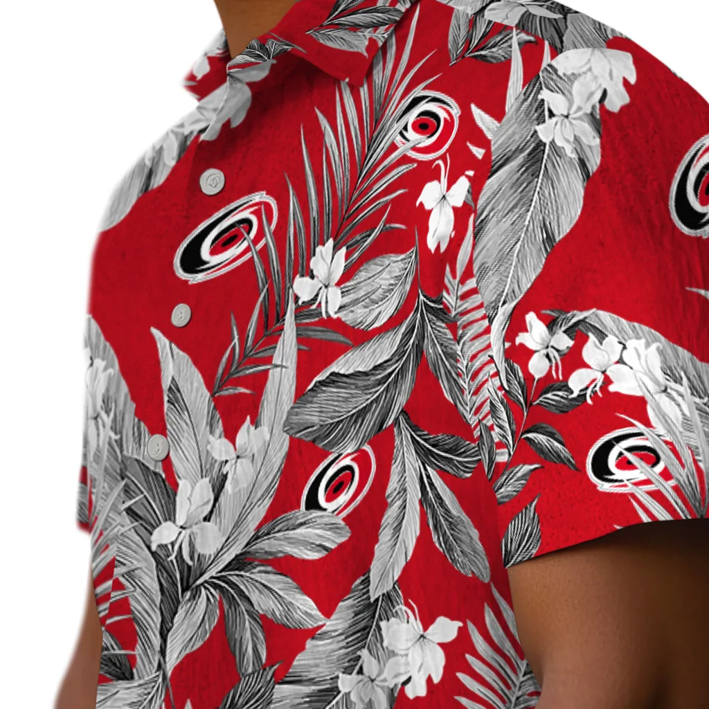 Carolina Hurricanes Hawaiian Shirt - Palm Leaves – Moonbestprint