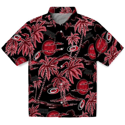 Carolina Hurricanes Hawaiian Shirt - Palm Sunset - Moonbestprint