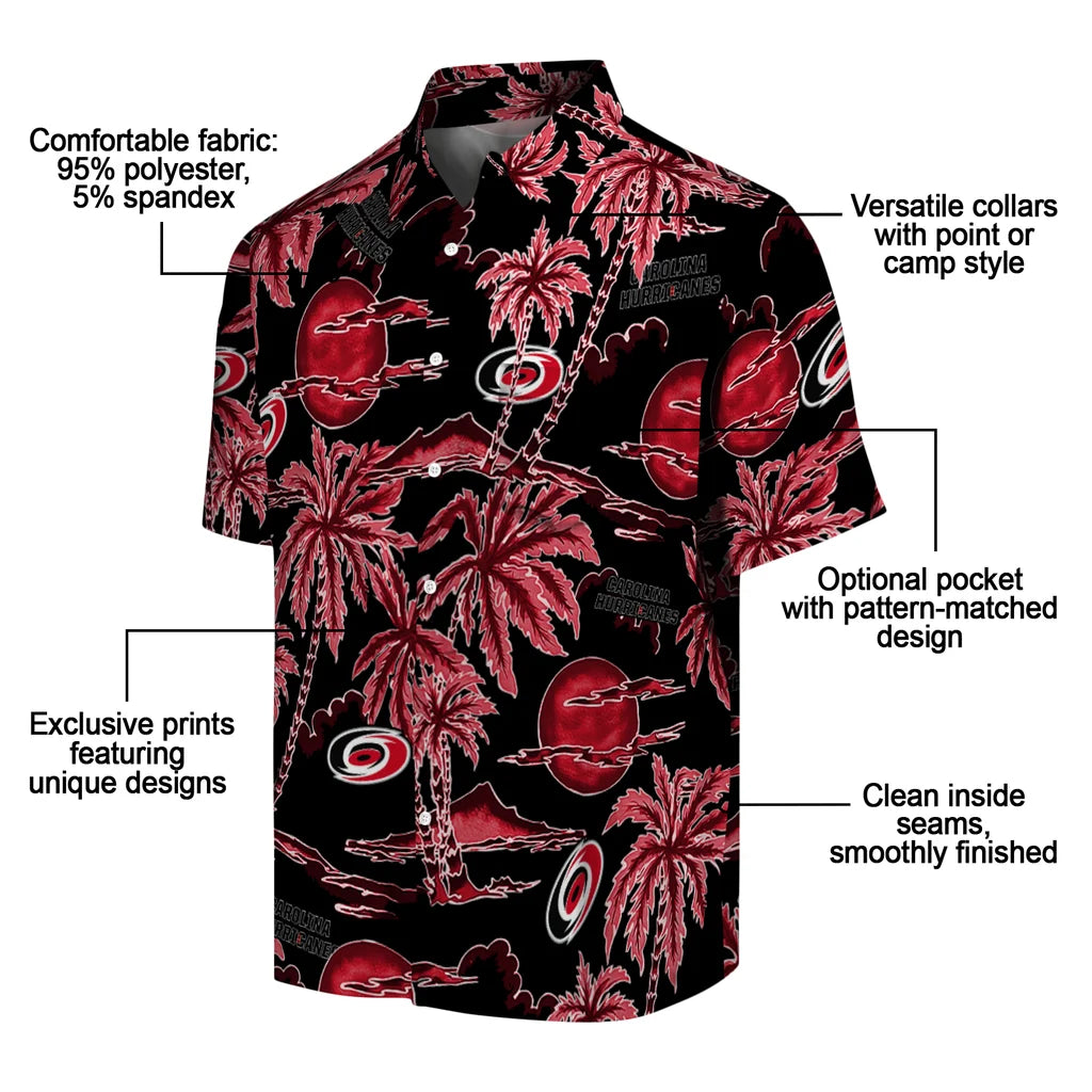Carolina Hurricanes Hawaiian Shirt - Palm Sunset – Moonbestprint