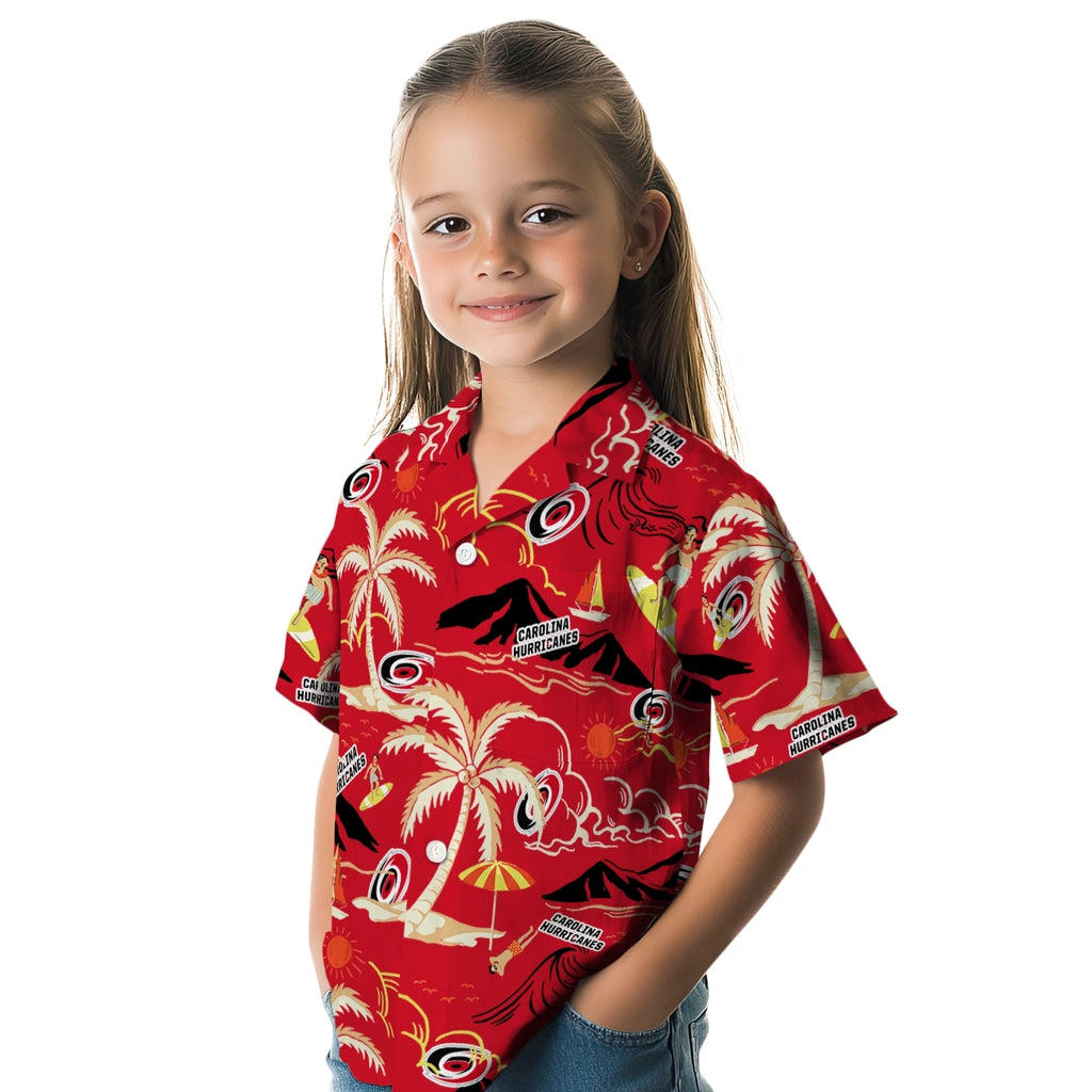 Carolina Hurricanes Hawaiian Shirt - Palm Tree Island – Moonbestprint