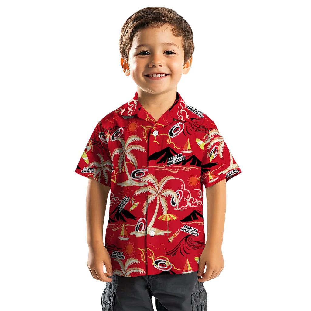 Carolina Hurricanes Hawaiian Shirt - Palm Tree Island – Moonbestprint