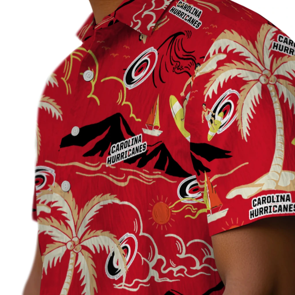 Carolina Hurricanes Hawaiian Shirt - Palm Tree Island – Moonbestprint