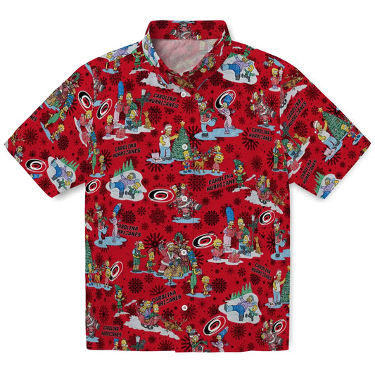 Carolina Hurricanes Hawaiian Shirt - Simpsons Christmas - Moonbestprint