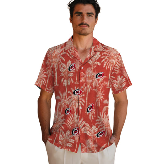 Carolina Hurricanes Hawaiian Shirt - Vintage Palm Tree | Moonbestprint