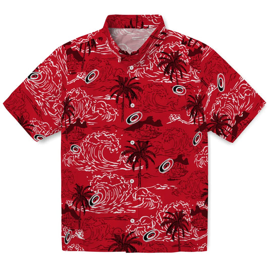 Carolina Hurricanes Hawaiian Shirt - Wave Palm – Moonbestprint