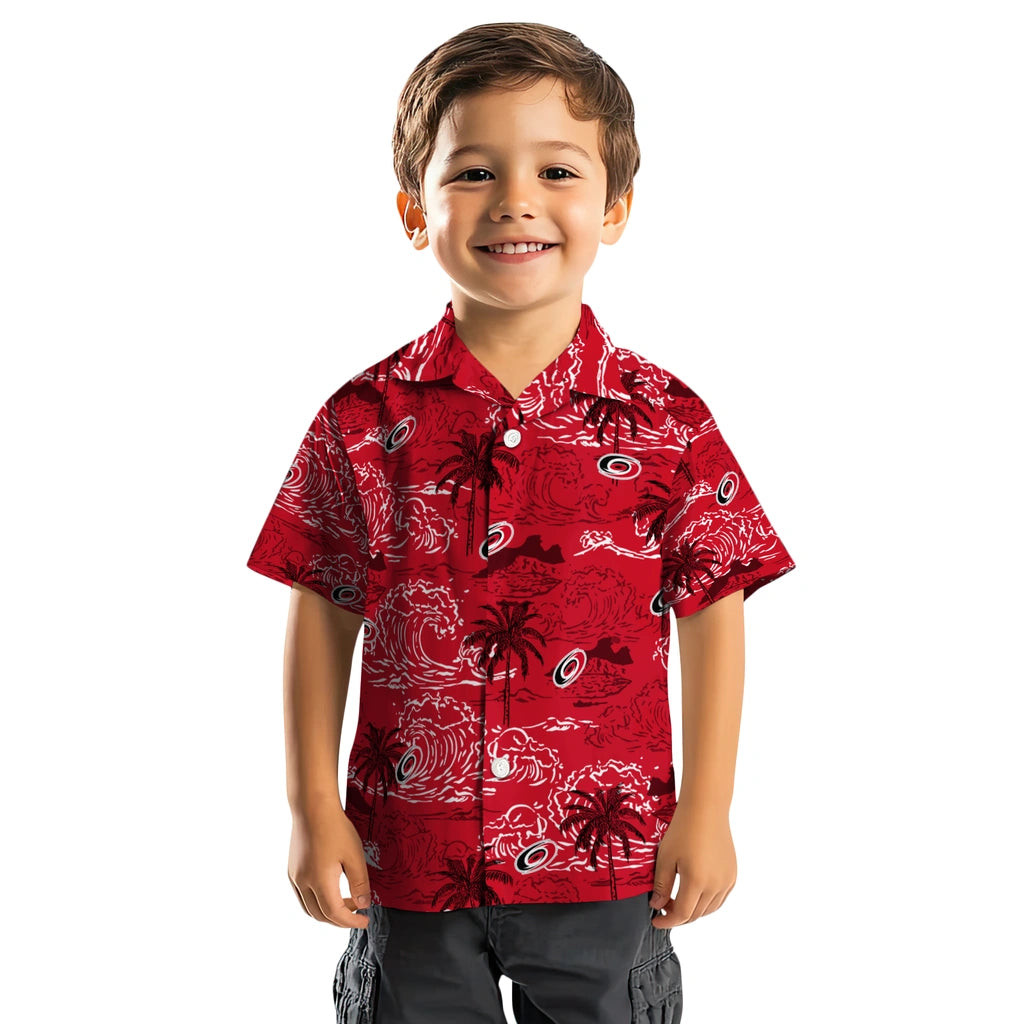 Carolina Hurricanes Hawaiian Shirt - Wave Palm – Moonbestprint