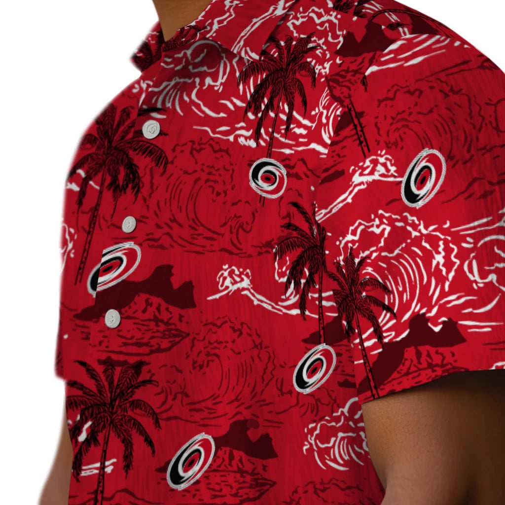 Carolina Hurricanes Hawaiian Shirt - Wave Palm – Moonbestprint