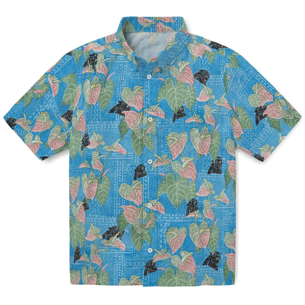Carolina Panthers Hawaiian Shirt - Anthurium Overlay | Moonbestprint