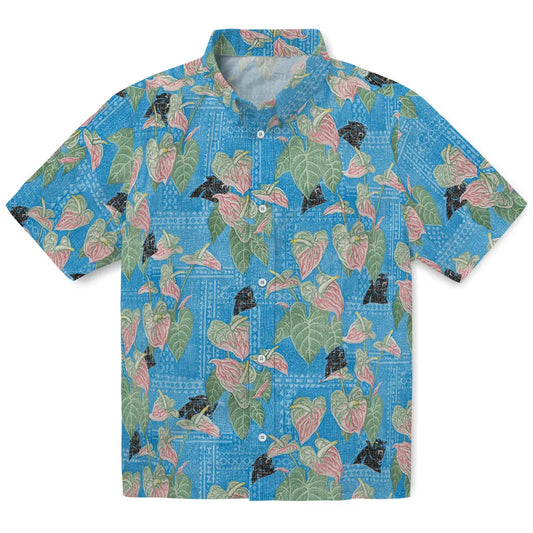 Carolina Panthers Hawaiian Shirt - Anthurium Overlay | Moonbestprint
