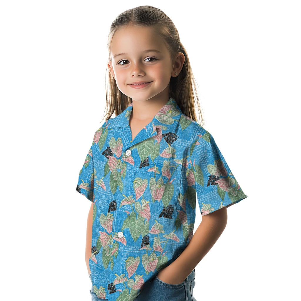 Carolina Panthers Hawaiian Shirt - Anthurium Overlay | Moonbestprint