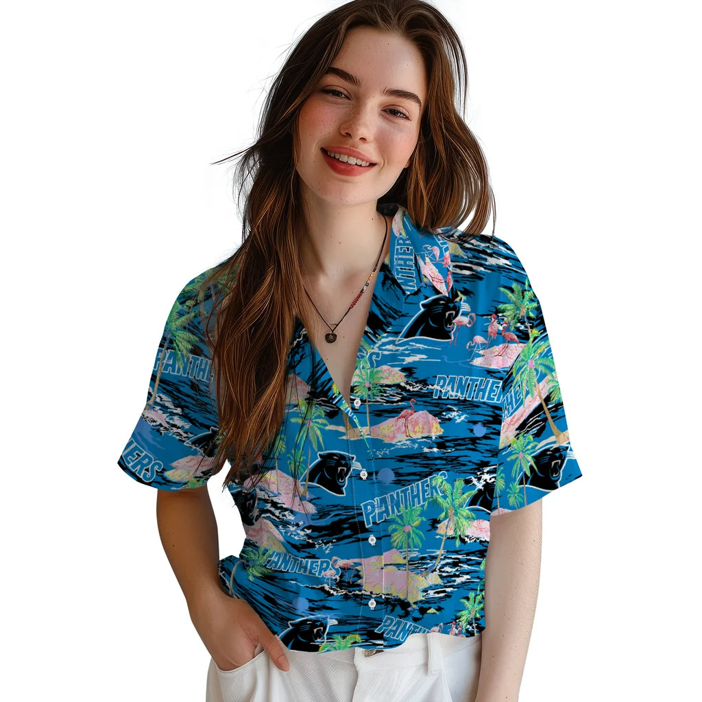 Carolina Panthers Flamingo Retreat 2026 Hawaiian Shirt – Moonbestprint