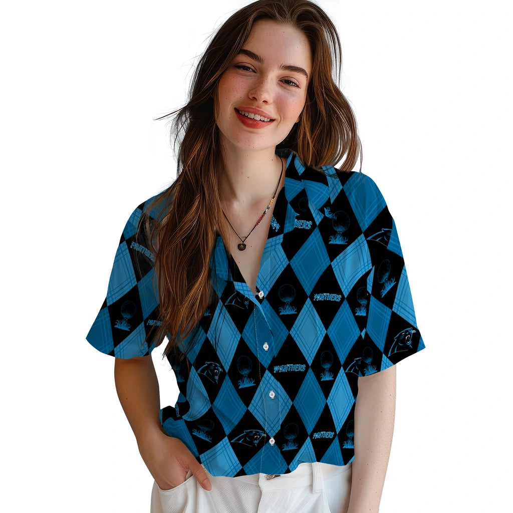 Carolina Panthers Hawaiian Shirt - Golfing Plaid | Moonbestprint