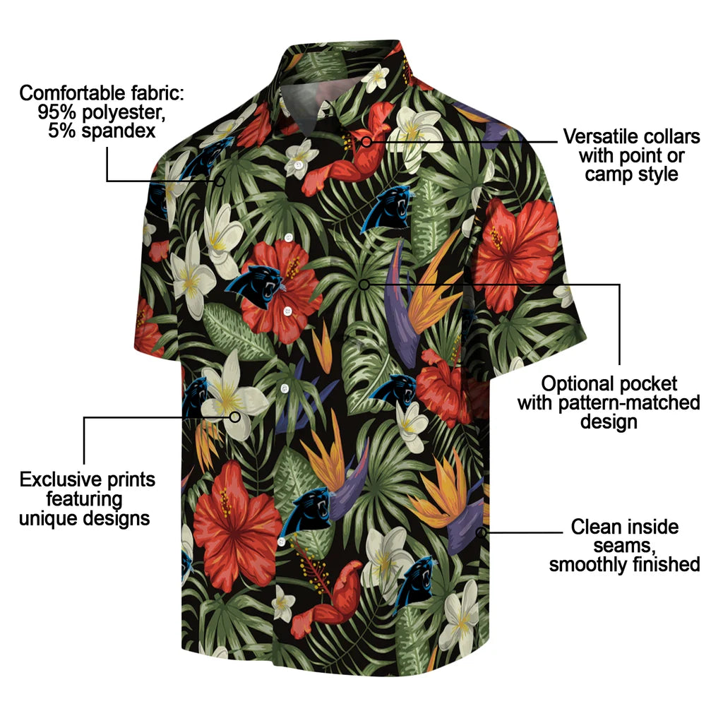 Carolina Panthers Hawaiian Shirt - Hawaii Floral Hibiscus | Moonbestprint